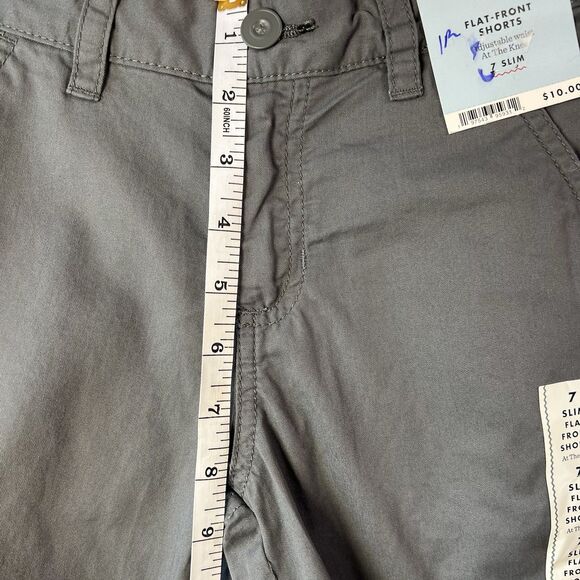 Cat & Jack Slim Flat Front Shorts, Medium Gray, Size 7 Slim - Picture 4 of 10